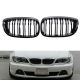 Καρδιές Μάσκας Για Bmw 3 E46 03-06 Coupe/Cabrio M4 Look Με Διπλή Γρίλια 4D Μαύρο Γυαλιστερό 2 Τεμάχια (CAR0026861)