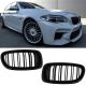 Καρδιές Μάσκας Για Bmw 5 F10 / F11 / F18 10-16 M4 Look Με Διπλή Γρίλια Μαύρο Γυαλιστερό V.2 2 Τεμάχια (CAR0029263)