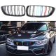 Καρδιές Μάσκας Για Bmw 4 F32 / F33 / F36 13-20 M4 Look Με Διπλή Γρίλια Tri-Color Μαύρο Γυαλιστερό 2 Τεμάχια (CAR0029294)