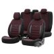Καλύμματα Αυτοκινήτου Otom Sport Plus Design Universal Βαμβακερό Ύφασμα / Rachel / Δερματίνη Σετ Εμπρός / Πίσω 11 Τεμαχίων Μαύρο Με Μπορντό SPTPLS-103 (CAR0029548)