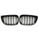 Καρδιές Μάσκας Για Bmw 1 E87 04-07 M4 Look Με 12 Διπλές Γρίλιες Μαύρο Γυαλιστερό 2 Τεμάχια (CAR0030202)