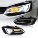 Μπροστινά Φανάρια Set Για Vw Polo 6R/6C 09-17 DRL Tube & Dynamic Φλας H7 Με Μοτέρ V-Land (CAR0030499)