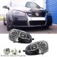 Μπροστινά Φανάρια Set Για Vw Golf V (5) 03-08 Bi-Xenon Projectors GTI / R32 Look Μαύρα H7/H7 Με Μοτέρ & E-Mark Carner (CAR0030686)