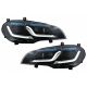Μπροστινά Φανάρια Set Για Bmw X5 E70 07-14 Double L LED Bar Μαύρα Upgrade Xenon To Led Με Μοτέρ Carner (CAR0031285)