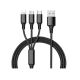 Καλώδιο Φόρτισης Και Μεταφοράς Δεδομένων USB Earldom EC-IMC015 3 In 1 Black 1.2m 1 Τεμάχιο (CAR0031577)