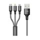 Καλώδιο Φόρτισης Και Μεταφοράς Δεδομένων USB Earldom EC-IMC017 3 In 1 Carbon 1.2m 1 Τεμάχιο (CAR0031578)