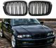 Καρδιές Μάσκας Για Bmw 3 E46 99-01 Sedan/Touring/Compact M4 Look Με Διπλή Γρίλια Μαύρο Γυαλιστερό 2 Τεμάχια (CAR0032327)