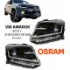 Μπροστινά Φανάρια Set Για Vw Amarok 2010+ DRL Full Led Halogen Version Μαύρα LEDHL107-BK RHD (Δεξιοτίμονα) Osram Ledriving (CAR0032486)