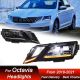 Μπροστινά Φανάρια Set Για Skoda Octavia mk3 2017-2022 DRL Μαύρα Carner (CAR0032742)