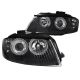 Μπροστινά Φανάρια Set Για Audi A3 8P 03-08 Angel Eyes Μαύρα H7/H7 Με Μοτέρ Depo (CAR0032887)