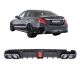 Diffuser Πίσω Προφυλακτήρα Για Mercedes-Benz C-Class W205 14-20 Sedan Brabus Look Με Μαύρες Μπούκες (CAR0033073)