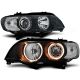 Μπροστινά Φανάρια Set Για Bmw X5 E53 99-03 Led Angel Eyes Μαύρα H7/H7 Με Μοτέρ Depo (CAR0033846)