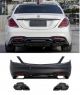 Πισινός Προφυλακτήρας Για Mercedes-Benz S-Class W222 Facelift 17-20 Amg S63 Look Black Edition Με Μαύρες Μπούκες (CAR0034071)