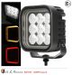 LED Προβολέας 10-30 Volt Υψηλής Ισχύος 64W Λευκό / DRL Πορτοκαλί / Κόκκινο 115.6mm x 115.6mm x 61.4mm IP68 E-mark E9 FZHAL556