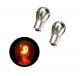 Σετ 2 λάμπες ασημί χρωμίου με κίτρινο/πορτοκαλί φως 12V 581 BAU15S PY21W ΕΝΔΕΙΞΗ S25 FZKRU069