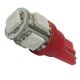 T10 LED 5 SMD 5050 12V Κόκκινο 1 Τεμάχιο FZKRU135