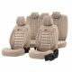 Σετ Καλύμματα Αυτοκινήτου Otom GTI Sports Design Universal Βαμβακερό Ύφασμα και Δερματίνη Εμπρός και Πίσω 11 Τεμαχίων Μπέζ FZOM00013
