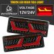 Σετ Πίσω Φανάρια LED Αριστερό - Δεξιό 12V / 24V με Δυναμικό Φλας Νέον Εφέ 32cm x 13cm για Λεωφορείο / Φορτηγό / Ρυμουλκούμενα / Τροχόσπιτα FZST0419
