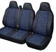 Δερμάτινη Ταπετσαρία Για Καθίσματα με Συγκολλημένο Προσκέφαλο 2 + 1 Τεμάχια Μαύρο - Μπλέ FZTAP1026