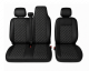 Σετ Καλύμματα Αυτοκινήτου για 2+1 RENAULT MASTER III 2010 - 2019 ECO Δέρμα Μαύρο με Λευκό Κέντημα FZTAP2021