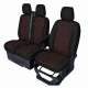 Σετ Καλύμματα Αυτοκινήτου για 2+1 FORD TRANSIT CUSTOM 2009+ ECO Δέρμα Μαύρο με Κόκκινο Κέντημα FZTAP2130