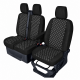 Σετ Καλύμματα Αυτοκινήτου για 2+1 FORD TRANSIT CUSTOM 2009+ ECO Δέρμα Μαύρο με Λευκό Κέντημα FZTAP2131