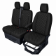 Σετ Καλύμματα Αυτοκινήτου για 2+1 FORD TRANSIT CUSTOM 2009+ ECO Δέρμα Μαύρο με Μαύρο Κέντημα FZTAP2132