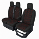 Σετ Καλύμματα Αυτοκινήτου για 2+1 FORD TRANSIT CUSTOM 2009+ Ύφασμα Μαύρο με Κόκκινο Κέντημα FZTAP2160