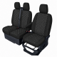 Σετ Καλύμματα Αυτοκινήτου για 2+1 FORD TRANSIT CUSTOM 2009+ Ύφασμα Μαύρο με Λευκό Κέντημα FZTAP2161