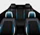 Σετ Καλύμματα Αυτοκινήτου Universal Ύφασμα και ECO Δέρμα Εμπρός και Πίσω Μαύρο / Λευκό / Μπλέ FZTAP756