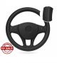 Κάλυμμα Τιμονιού Λείο Οικολογικό Δέρμα 39cm Μαύρο HQ FZVOL33
