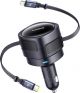 BASEUS ENJOYMENT MAX, ΦΟΡΤΙΣΤΗΣ ΑΥΤΟΚΙΝΗΤΟΥ, ΚΑΛΩΔΙΑ LIGHTNING ΚΑΙ TYPE-C, 60W, ΜΑΥΡΟ