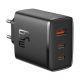 BASEUS CUBE PRO, ΦΟΡΤΙΣΤΗΣ ΓΡΗΓΟΡΗΣ ΦΟΡΤΙΣΗΣ, 3 ΘΥΡΕΣ, 65W, ΜΑΥΡΟ