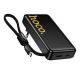 HOCO Q45 WORRIER, POWERBANK ΚΑΙ ΦΟΡΤΙΣΤΗΣ ΤΟΙΧΟΥ, 10000MAh, ΜΕ ΕΝΣΩΜΑΤΩΜΕΝΟ ΚΑΛΩΔΙΟ TYPE-C, ΜΑΥΡΟ