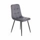 Καρέκλα Rena plus σε βελούδο ύφασμα γκρι-πόδι μαύρο μεταλλικό 48x55x90