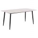 Τραπέζι Rav λευκό μαρμάρου sintered stone-μαύρο μέταλλο 160x90x75