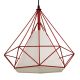 GLOBOSTAR® KAIRI 01620 Μοντέρνο Κρεμαστό Φωτιστικό Οροφής με Ντουί 1 x E27 AC 220-240V IP20 - Κόκκινο & Λευκό - Μ38 x Π38 x Υ39cm