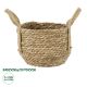 GloboStar® Artificial Garden PAROS 20275 Διακοσμητικό Πλεκτό Καλάθι - Κασπώ Γλάστρα - Flower Pot Μπεζ Φ19cm x Υ15cm