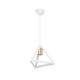 GLOBOSTAR® TRIANGLE 203-0165 Μοντέρνο Κρεμαστό Φωτιστικό Οροφής με Ντουί 1 x E27 AC 220-240V IP20 - Λευκό & Χάλκινο - Μ24 x Π24 x Υ22cm
