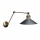 GloboStar® HAWK 204-0114 Μοντέρνο Επιτοίχιο Φωτιστικό Απλίκα Μονόφωτο 1 x E27 IP20 Μπρούτζινο Μέταλλο με Μαύρο Αλουμίνιο- Μ21.5 x Π21.5 x Υ52cm