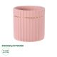 GloboStar® Artificial Garden RETHYMNO 20456 Πήλινο Κεραμικό Κασπώ Γλάστρα - Flower Pot Ροζ με Χρυσό Φ17cm x Υ17cm