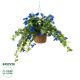 GloboStar® Artificial Garden MORNING GLORY HANGING PLANT 20636 Τεχνητό Κρεμαστό Διακοσμητικό Φυτό Ορτανσίας Y55cm