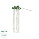 GloboStar® Artificial Garden WHITE WISTERIA FLOWER BRANCH 21516 Τεχνητό Διακοσμητικό κλαδί Βιστέρια Λευκό Φ45 x Υ164cm