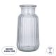 GloboStar® LAYLA 35600 Διακοσμητικό Βάζο Γυάλινο Διάφανο Φ11 x Υ22cm
