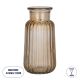 GloboStar® LAYLA 35603 Διακοσμητικό Βάζο Γυάλινο Μελί Φ11 x Υ22cm