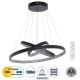 GLOBOSTAR® DIAMOND TRIO 61523-DECO Μοντέρνο Κρεμαστό Φωτιστικό Οροφής LED 100W 11200lm 360° AC 220-240V IP20 Ρυθμιζόμενο Λευκό CCT με Χειριστήριο από 2700K έως 6000K Dimmable - Lumileds SMD Chip - Μαύρο Ματ - Μ60 x Π60 x Υ90cm - 3 Χρόνια Εγγύηση