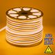 GloboStar® 70566 OVALE 120° Degree Neon Flex Epistar LED SMD 2835 1m 12W/m 120LED/m 720lm/m 120° DC 24V Αδιάβροχη IP68 Gold - Ultra Θερμό 2200K Dimmable