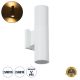 GLOBOSTAR® WALLY 77871 Μοντέρνο Φωτιστικό Τοίχου - Απλίκα με Ντουί 2 x GU10 AC 220-240V Αδιάβροχο IP65 - Λευκό Ματ - Μ6.4 x Π11 x Υ25cm
