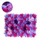 GloboStar® 78332 Artificial - Συνθετικό Τεχνητό Διακοσμητικό Πάνελ Λουλουδιών - Κάθετος Κήπος Τριαντάφυλλο - Ορτανσία - Βιολέτα - Φουξια - Μωβ - Γαλάζιο Μ60 x Υ40 x Π7cm