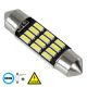 GloboStar® C5W 81306 Λάμπα Αυτοκίνητου 36mm FESTOON - LED 12 SMD 5630 3W 450lm 120° DC 12V IP20 Ψυχρό Λευκό 6000K